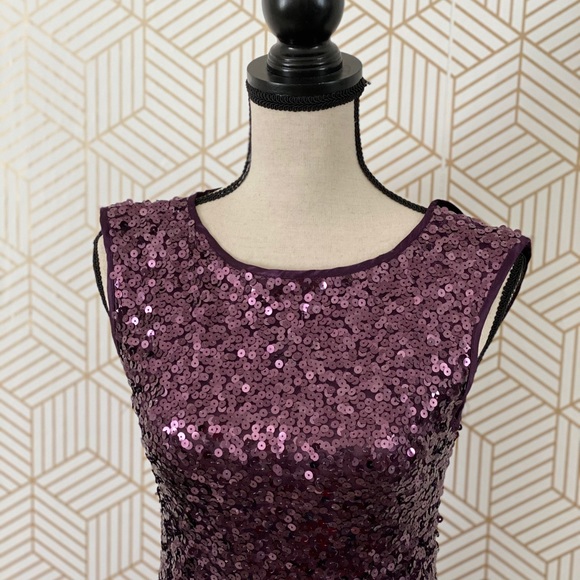 ❌SOLD❌ FOREVER 21 Sparkly Plum Sequined Bodycon - Picture 2 of 5